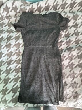 Banana Republic Gray Plaid Midi Sheath Dress